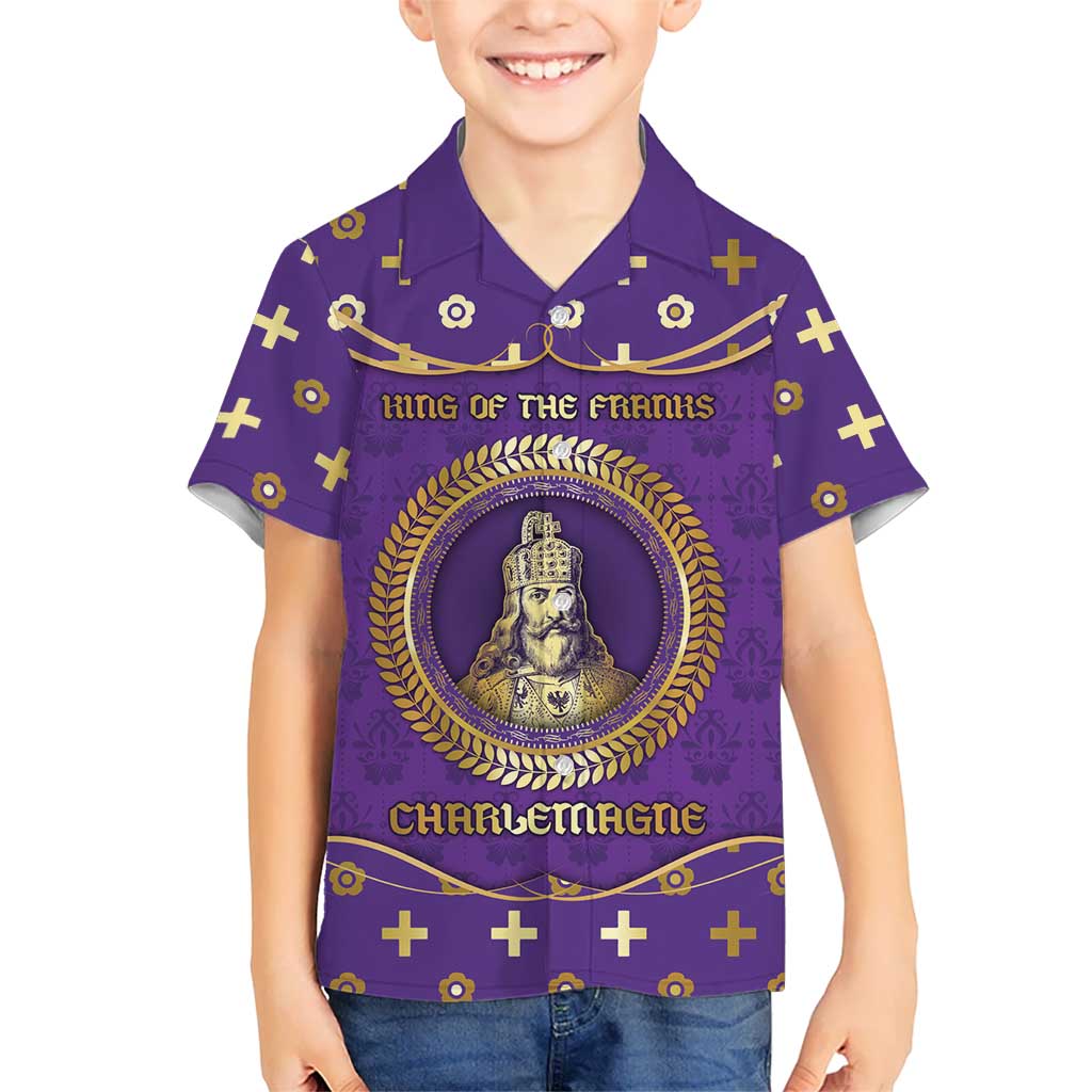 Carolingian Empire Family Matching Off Shoulder Maxi Dress and Hawaiian Shirt Charlemagne King Of The Franks - Wonder Print Shop