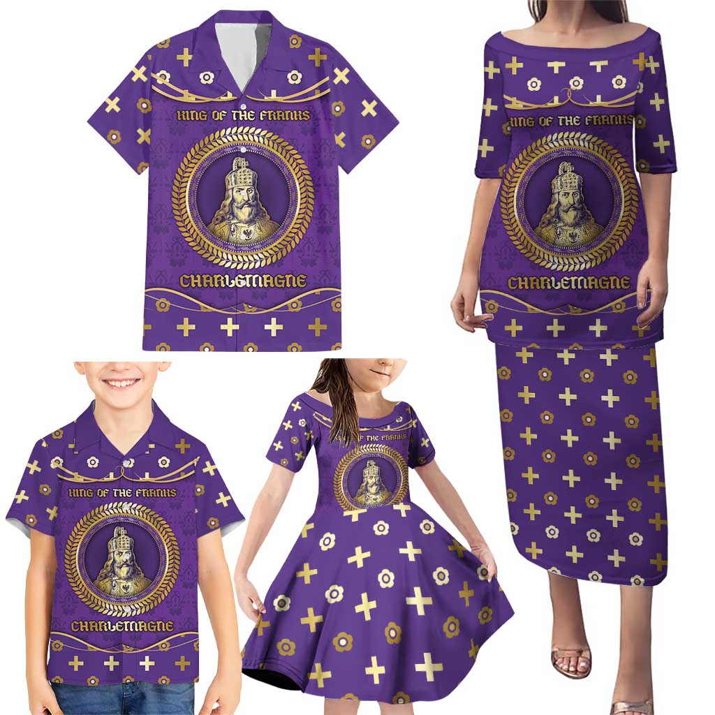 Carolingian Empire Family Matching Puletasi and Hawaiian Shirt Charlemagne King Of The Franks - Wonder Print Shop