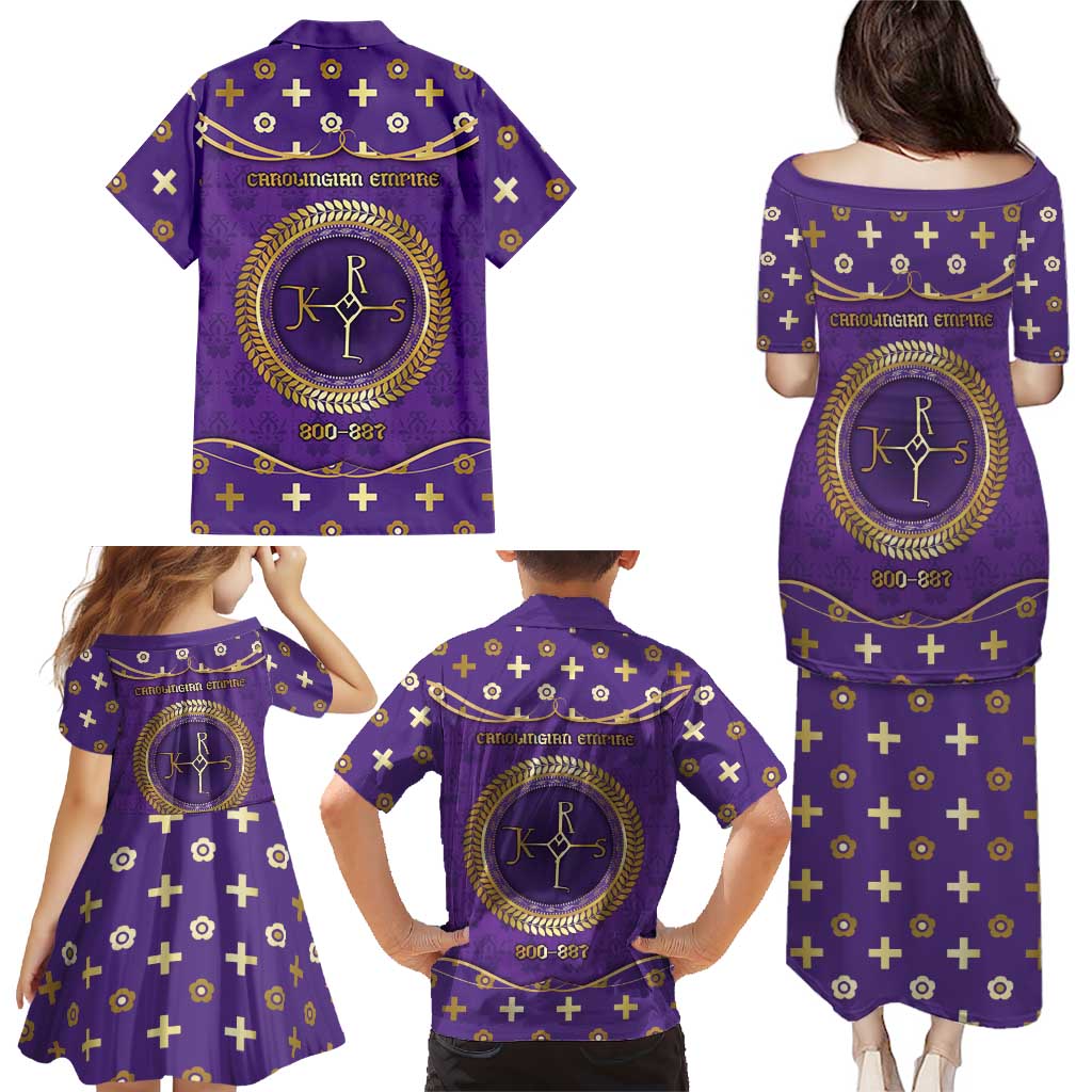 Carolingian Empire Family Matching Puletasi and Hawaiian Shirt Charlemagne King Of The Franks - Wonder Print Shop
