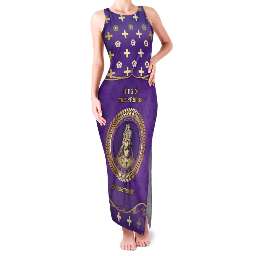 Carolingian Empire Family Matching Tank Maxi Dress and Hawaiian Shirt Charlemagne King Of The Franks - Wonder Print Shop