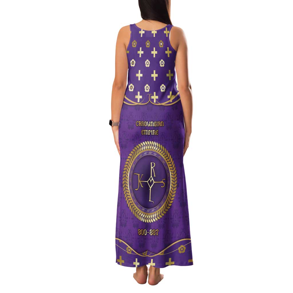 Carolingian Empire Family Matching Tank Maxi Dress and Hawaiian Shirt Charlemagne King Of The Franks - Wonder Print Shop
