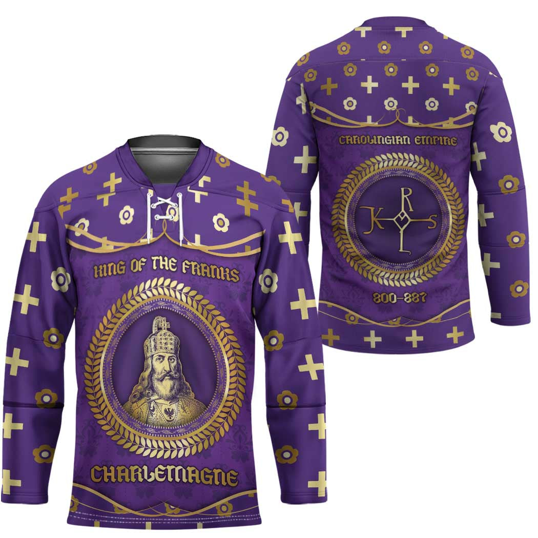 Carolingian Empire Hockey Jersey Charlemagne King Of The Franks - Wonder Print Shop