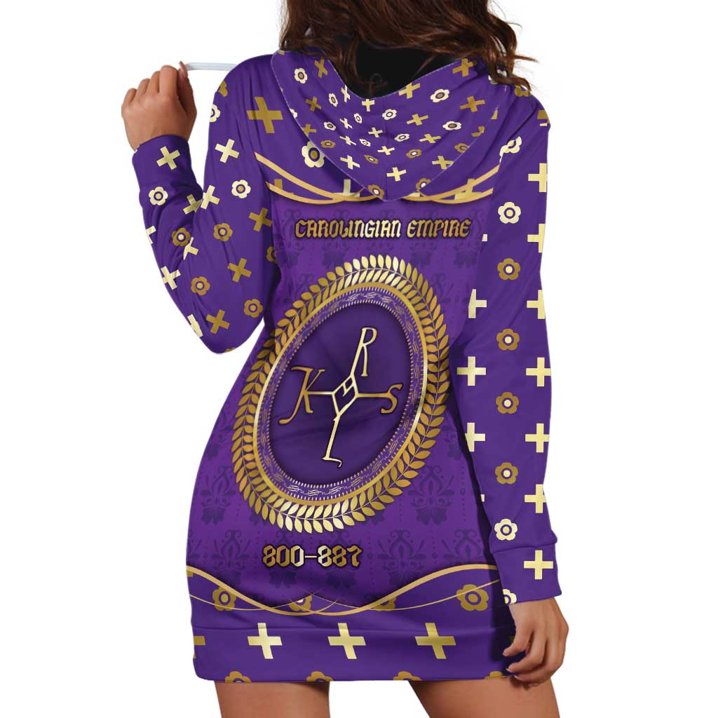 Carolingian Empire Hoodie Dress Charlemagne King Of The Franks - Wonder Print Shop