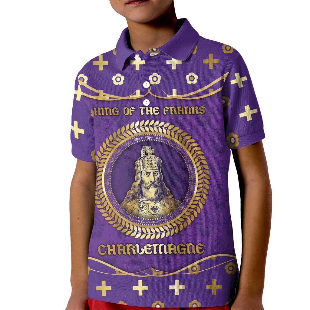 Carolingian Empire Kid Polo Shirt Charlemagne King Of The Franks - Wonder Print Shop