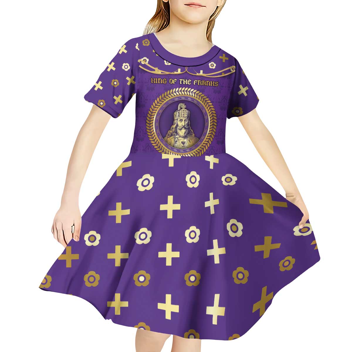 Carolingian Empire Kid Short Sleeve Dress Charlemagne King Of The Franks - Wonder Print Shop