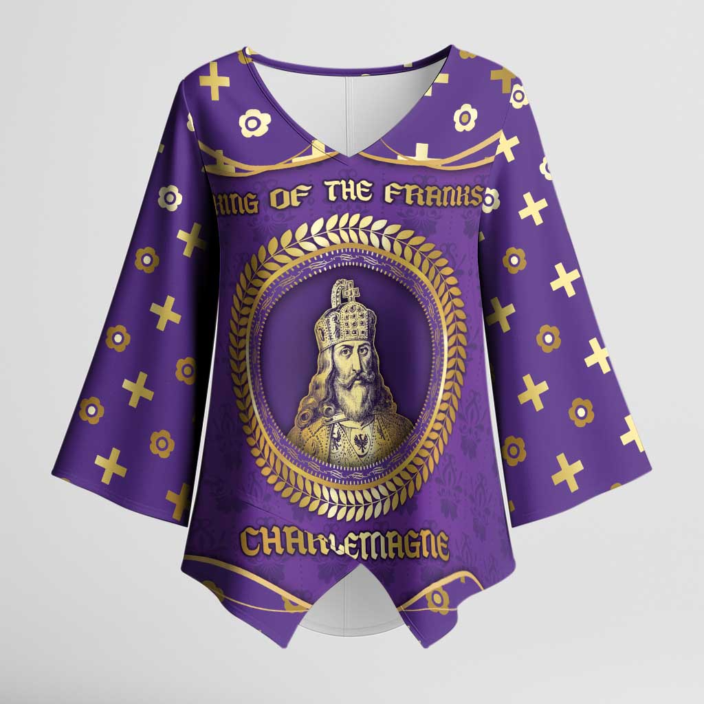 Carolingian Empire Kimono Sleeve Blouse Charlemagne King Of The Franks - Wonder Print Shop