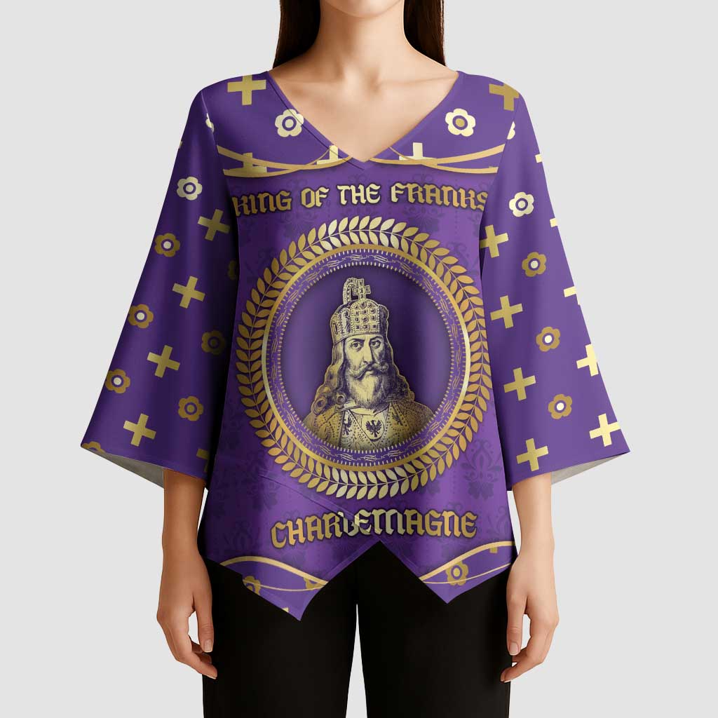 Carolingian Empire Kimono Sleeve Blouse Charlemagne King Of The Franks - Wonder Print Shop