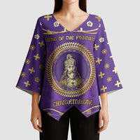 Carolingian Empire Kimono Sleeve Blouse Charlemagne King Of The Franks - Wonder Print Shop