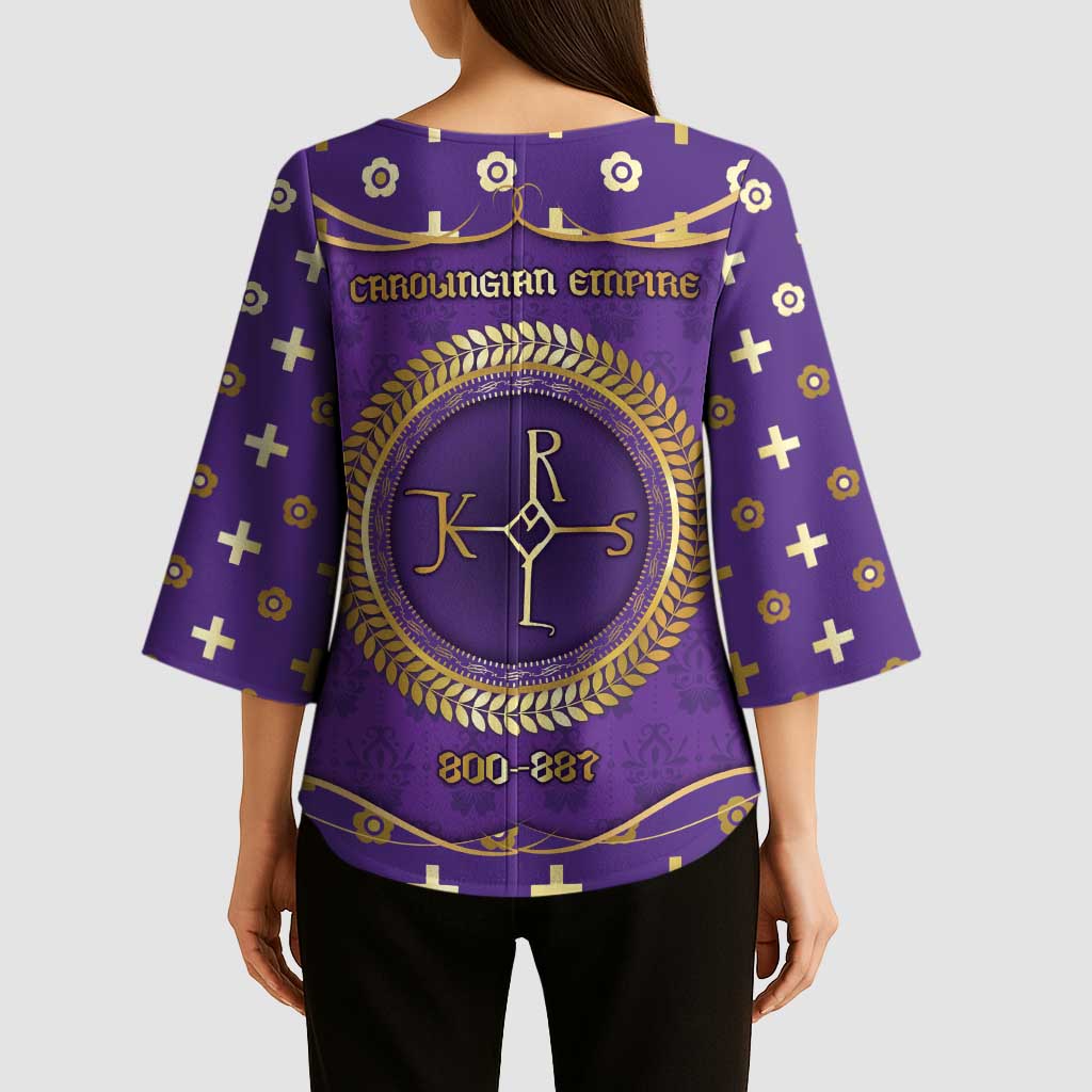 Carolingian Empire Kimono Sleeve Blouse Charlemagne King Of The Franks - Wonder Print Shop