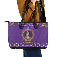 Carolingian Empire Leather Tote Bag Charlemagne King Of The Franks - Wonder Print Shop