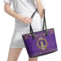 Carolingian Empire Leather Tote Bag Charlemagne King Of The Franks - Wonder Print Shop