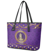 Carolingian Empire Leather Tote Bag Charlemagne King Of The Franks - Wonder Print Shop