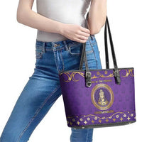 Carolingian Empire Leather Tote Bag Charlemagne King Of The Franks - Wonder Print Shop