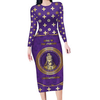 Carolingian Empire Long Sleeve Bodycon Dress Charlemagne King Of The Franks - Wonder Print Shop