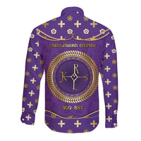 Carolingian Empire Long Sleeve Button Shirt Charlemagne King Of The Franks - Wonder Print Shop