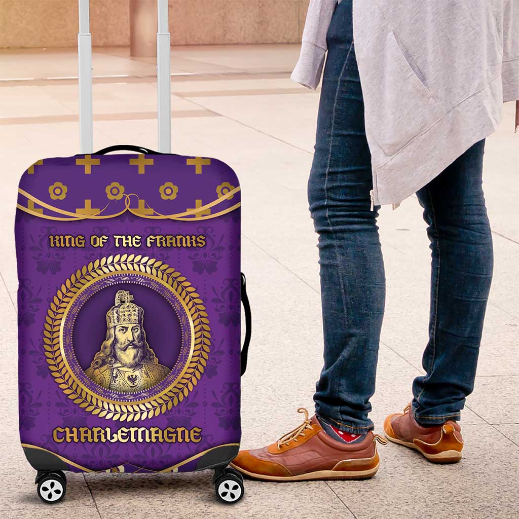 Carolingian Empire Luggage Cover Charlemagne King Of The Franks - Wonder Print Shop