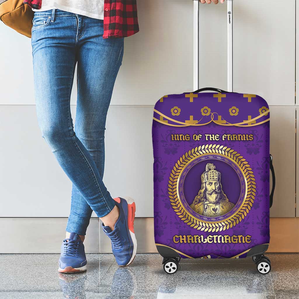 Carolingian Empire Luggage Cover Charlemagne King Of The Franks - Wonder Print Shop