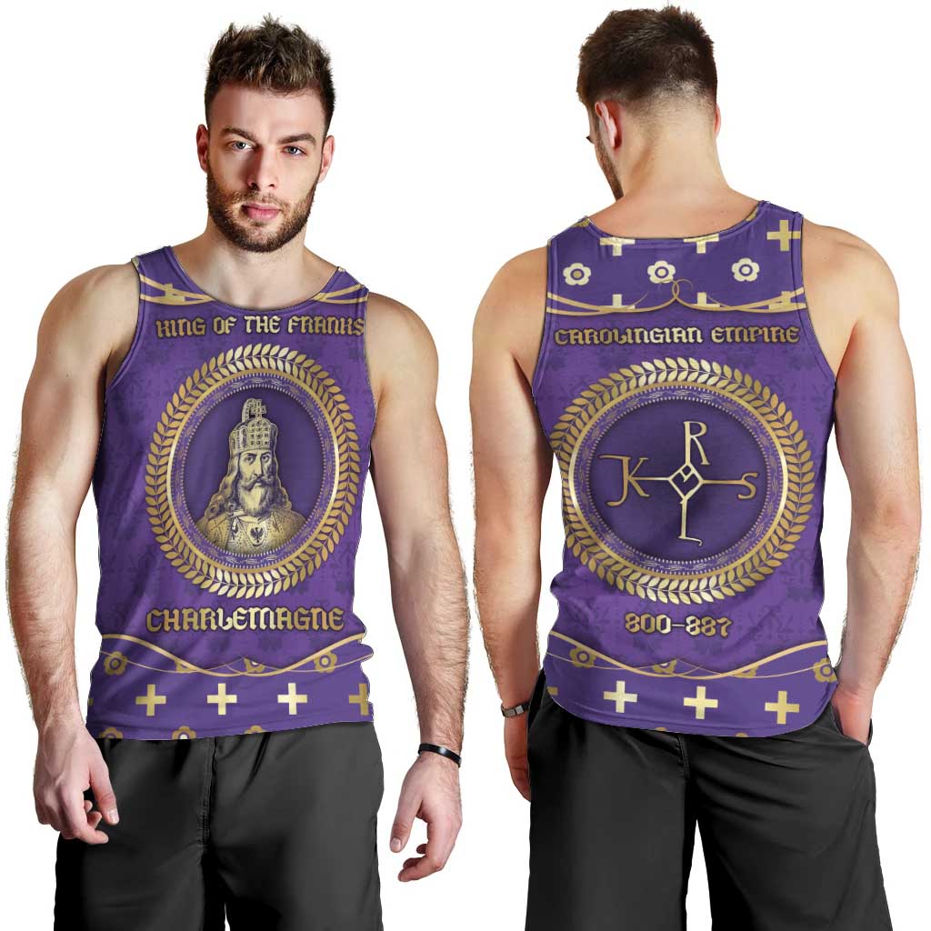 Carolingian Empire Men Tank Top Charlemagne King Of The Franks - Wonder Print Shop