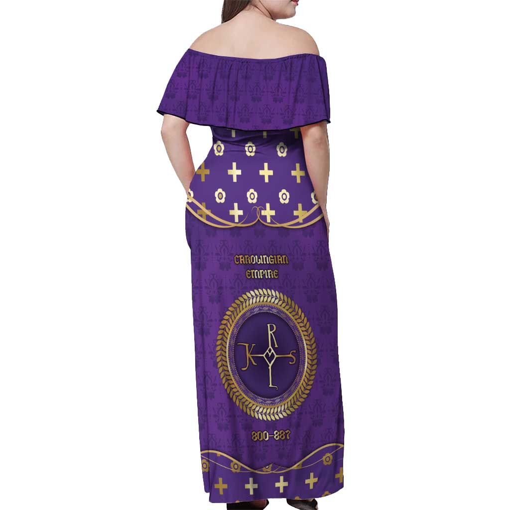 Carolingian Empire Off Shoulder Maxi Dress Charlemagne King Of The Franks - Wonder Print Shop