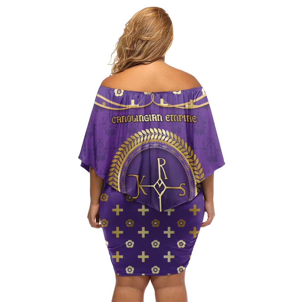 Carolingian Empire Off Shoulder Short Dress Charlemagne King Of The Franks - Wonder Print Shop