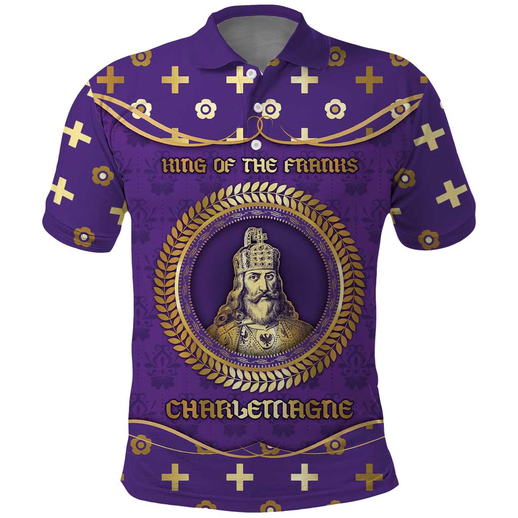 Carolingian Empire Polo Shirt Charlemagne King Of The Franks - Wonder Print Shop