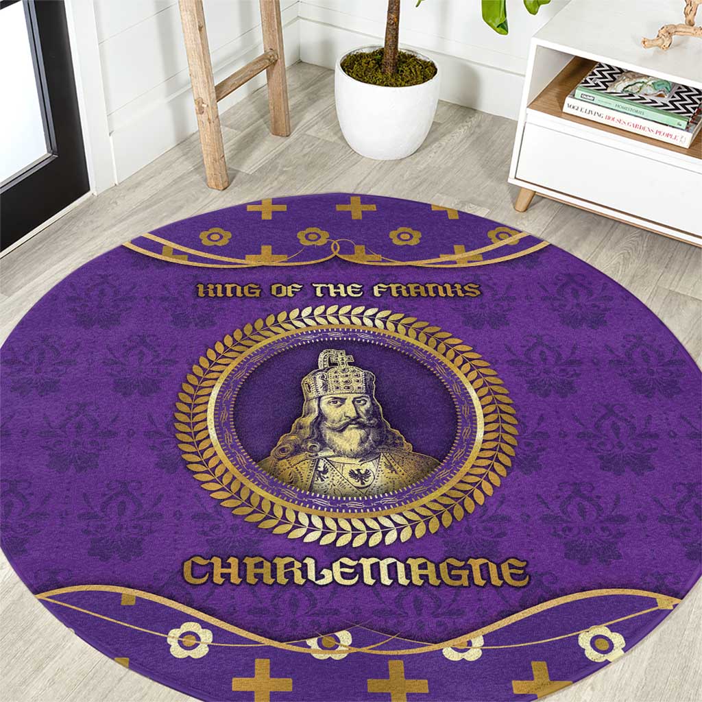 Carolingian Empire Round Carpet Charlemagne King Of The Franks - Wonder Print Shop
