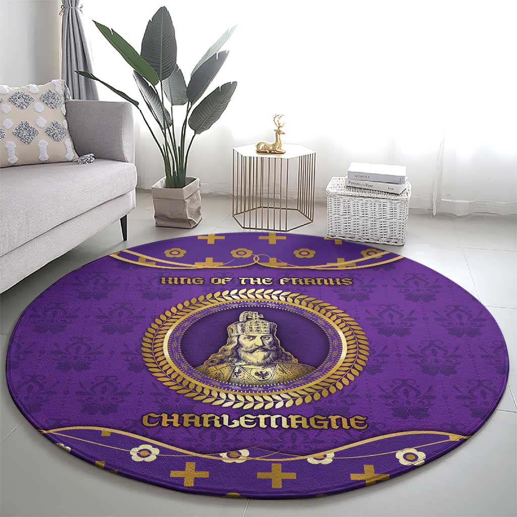 Carolingian Empire Round Carpet Charlemagne King Of The Franks - Wonder Print Shop
