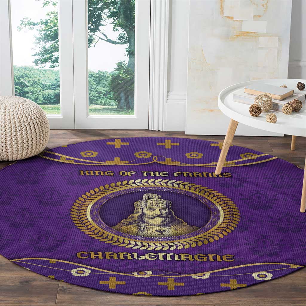 Carolingian Empire Round Carpet Charlemagne King Of The Franks - Wonder Print Shop