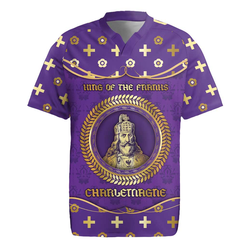 Carolingian Empire Rugby Jersey Charlemagne King Of The Franks - Wonder Print Shop