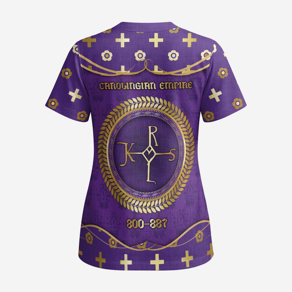 Carolingian Empire Scrub Top Charlemagne King Of The Franks - Wonder Print Shop