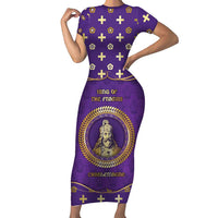 Carolingian Empire Short Sleeve Bodycon Dress Charlemagne King Of The Franks - Wonder Print Shop