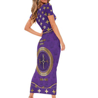 Carolingian Empire Short Sleeve Bodycon Dress Charlemagne King Of The Franks - Wonder Print Shop