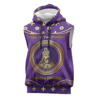 Carolingian Empire Sleeveless Hoodie Charlemagne King Of The Franks - Wonder Print Shop