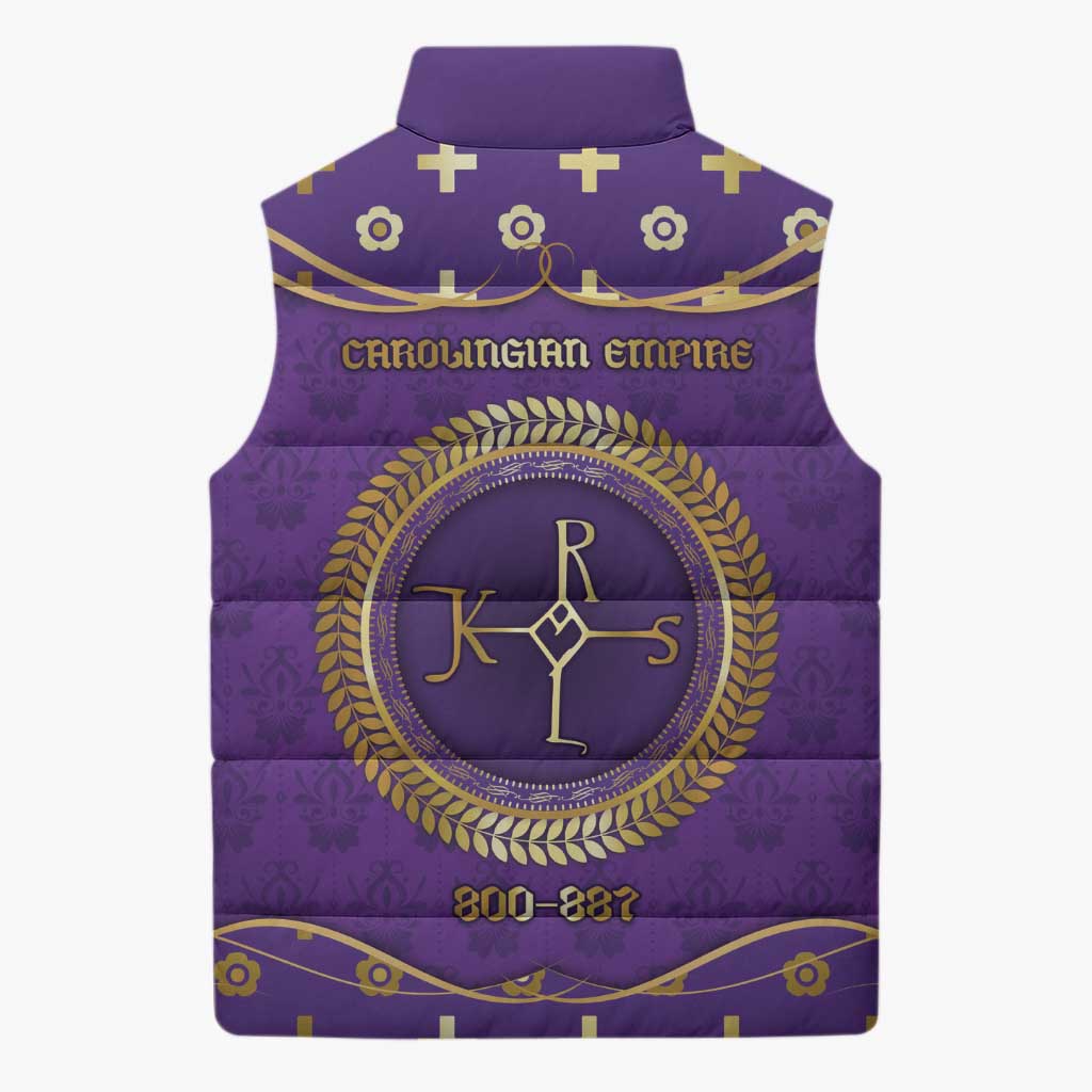 Carolingian Empire Sleeveless Puffer Jacket Charlemagne King Of The Franks - Wonder Print Shop