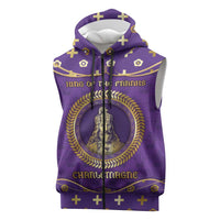 Carolingian Empire Sleeveless Zip Hoodie Charlemagne King Of The Franks - Wonder Print Shop