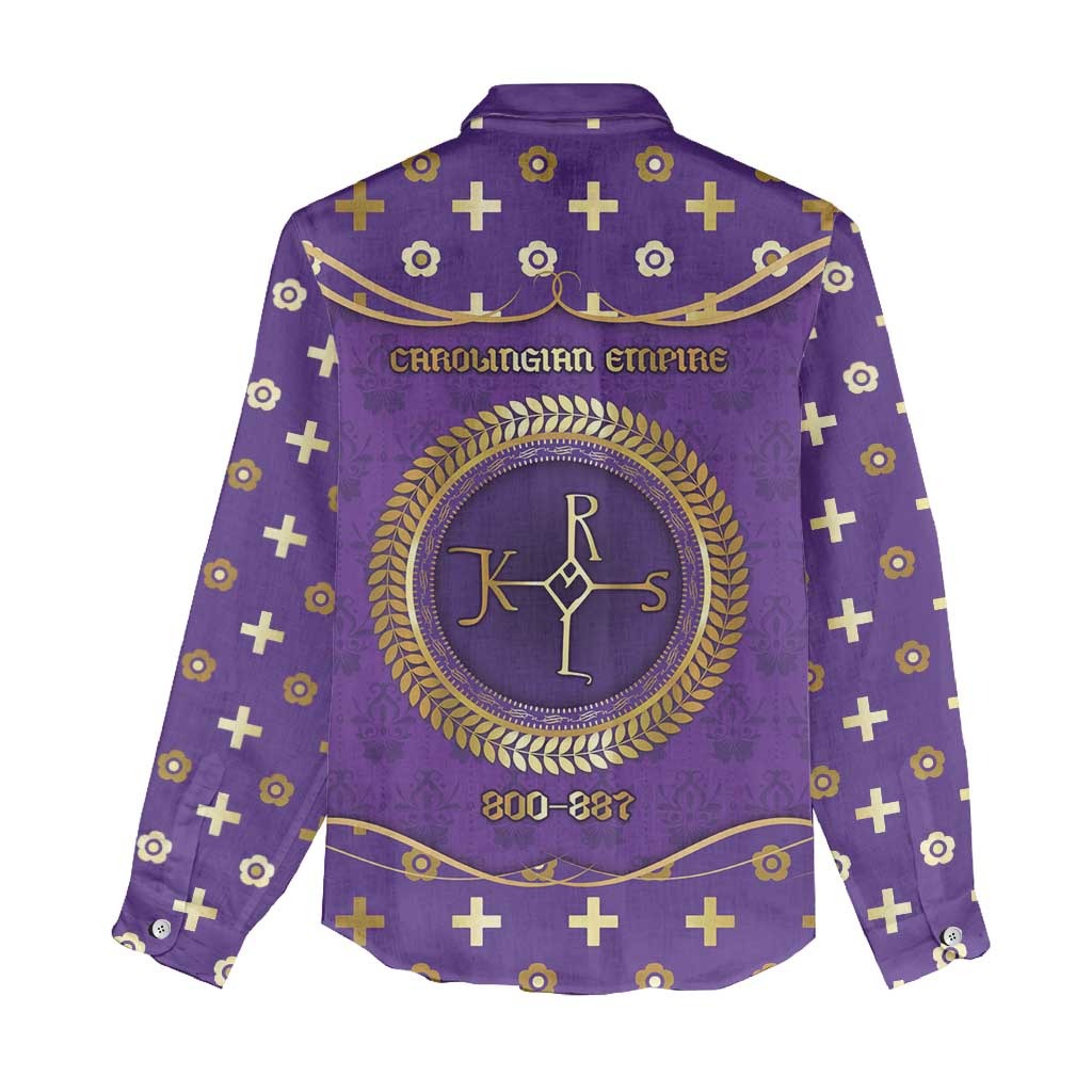 Carolingian Empire Women Casual Shirt Charlemagne King Of The Franks - Wonder Print Shop