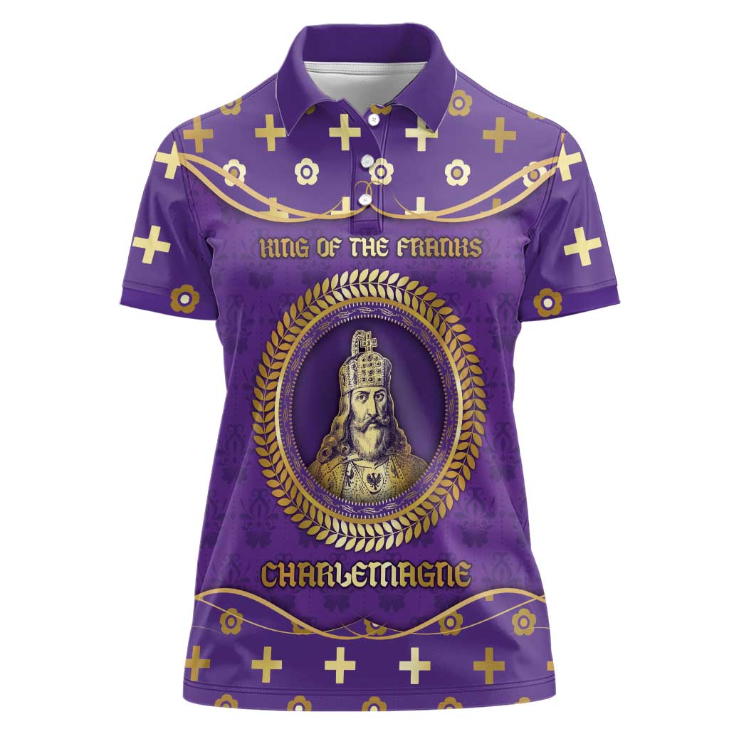 Carolingian Empire Women Polo Shirt Charlemagne King Of The Franks - Wonder Print Shop