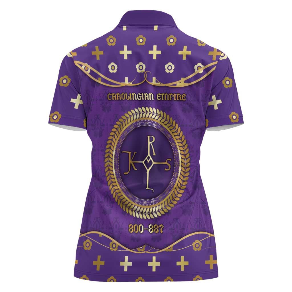 Carolingian Empire Women Polo Shirt Charlemagne King Of The Franks - Wonder Print Shop