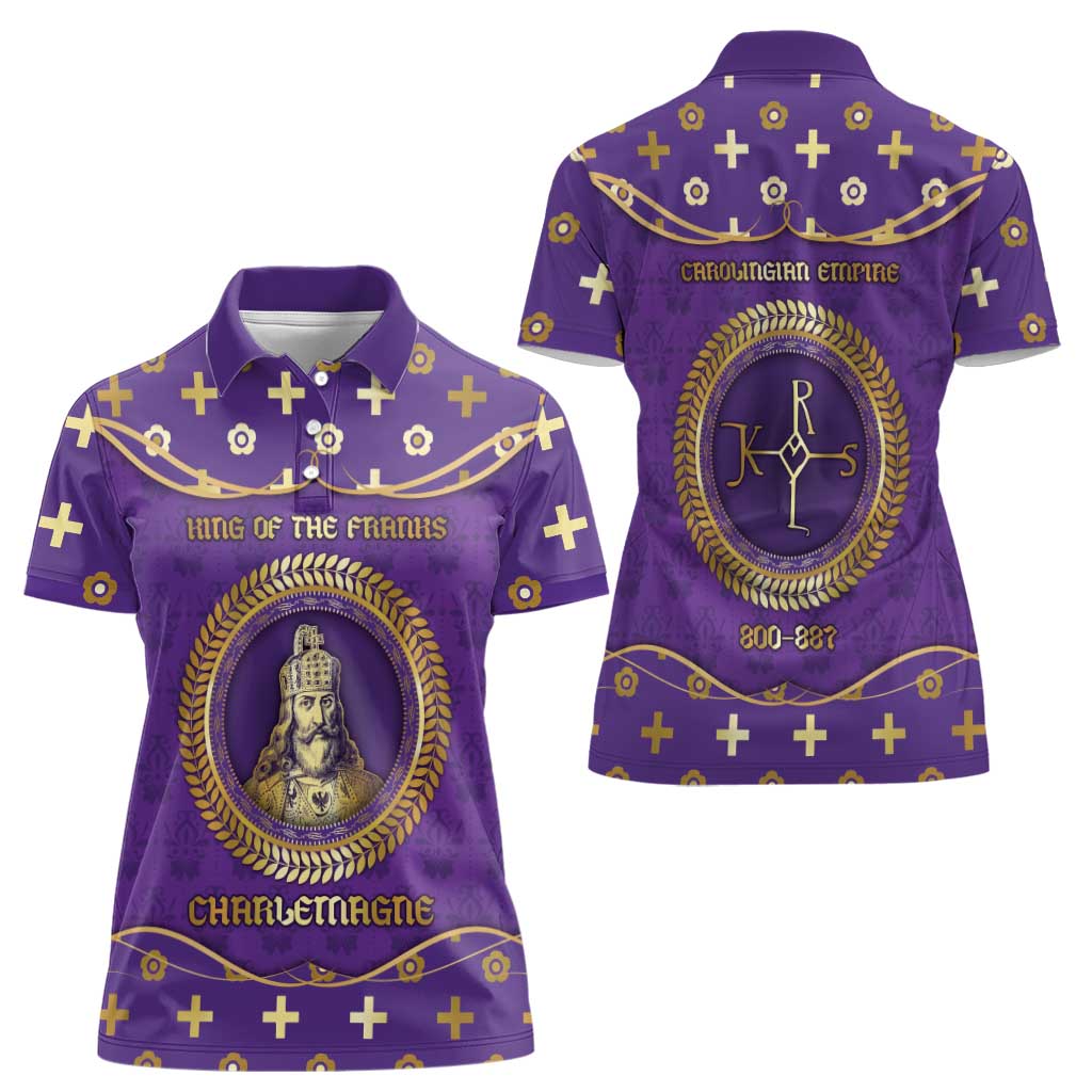 Carolingian Empire Women Polo Shirt Charlemagne King Of The Franks - Wonder Print Shop