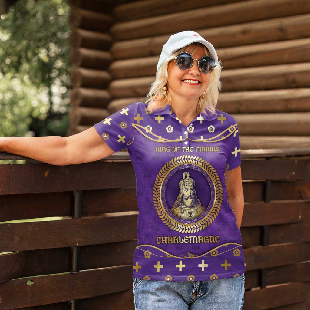 Carolingian Empire Women Polo Shirt Charlemagne King Of The Franks - Wonder Print Shop