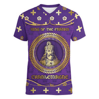 Carolingian Empire Women V-Neck T-Shirt Charlemagne King Of The Franks - Wonder Print Shop