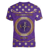 Carolingian Empire Women V-Neck T-Shirt Charlemagne King Of The Franks - Wonder Print Shop