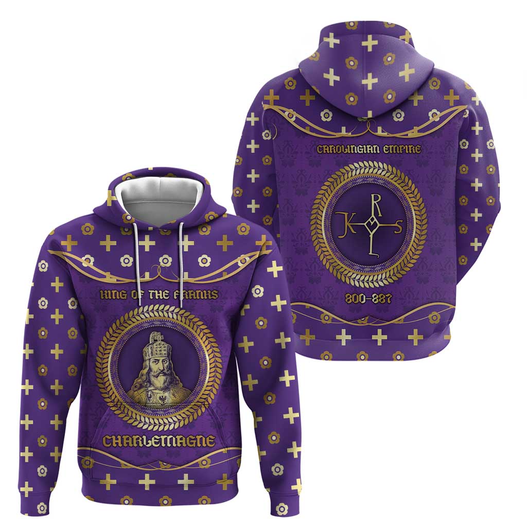 Carolingian Empire Zip Hoodie Charlemagne King Of The Franks - Wonder Print Shop