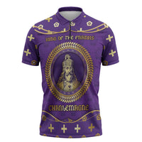 Carolingian Empire Zipper Polo Shirt Charlemagne King Of The Franks - Wonder Print Shop