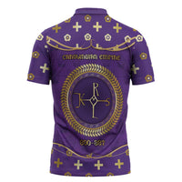 Carolingian Empire Zipper Polo Shirt Charlemagne King Of The Franks - Wonder Print Shop