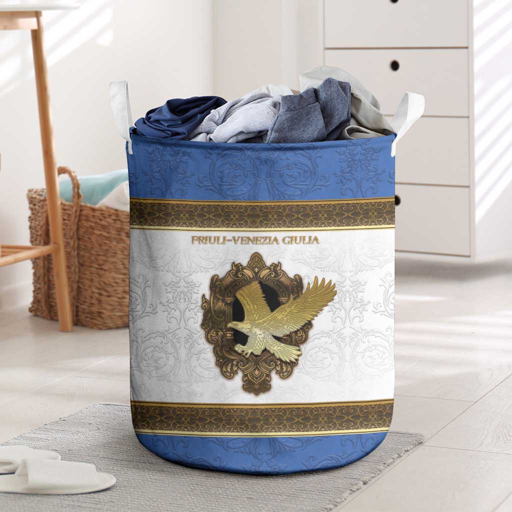 Italy Friuli-Venezia Giulia Laundry Basket Golden Eagle With Baroque Patterns