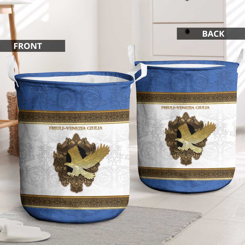 Italy Friuli-Venezia Giulia Laundry Basket Golden Eagle With Baroque Patterns