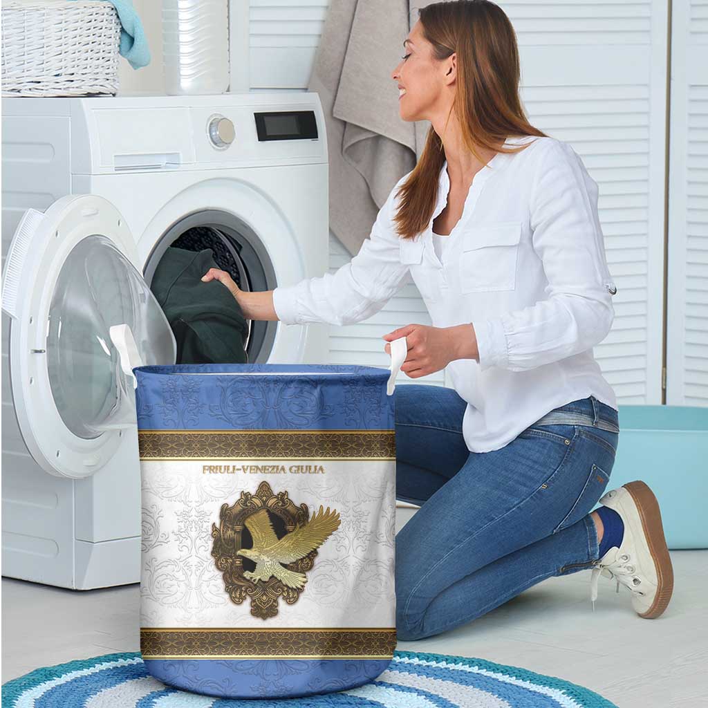 Italy Friuli-Venezia Giulia Laundry Basket Golden Eagle With Baroque Patterns