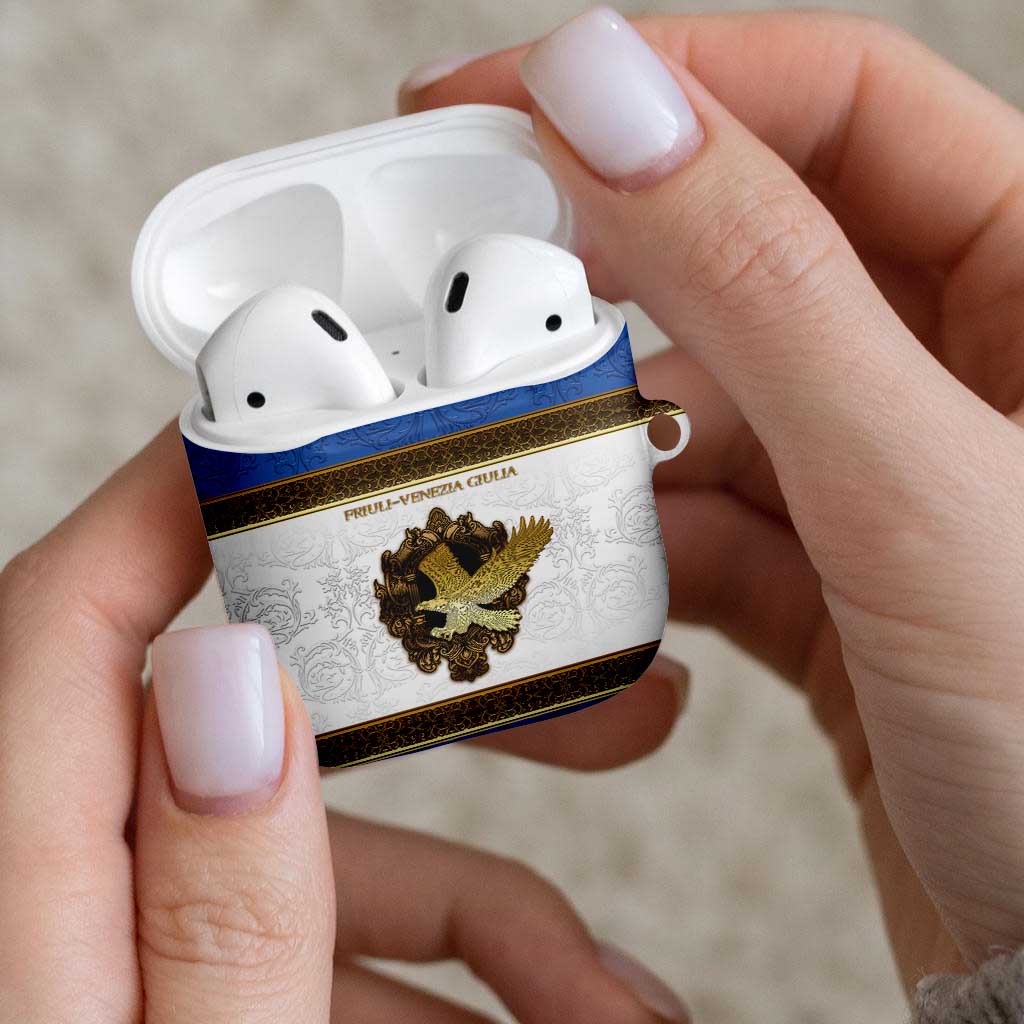 Italy Friuli-Venezia Giulia AirPods Case Golden Eagle With Baroque Patterns