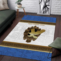 Italy Friuli-Venezia Giulia Area Rug Golden Eagle With Baroque Patterns